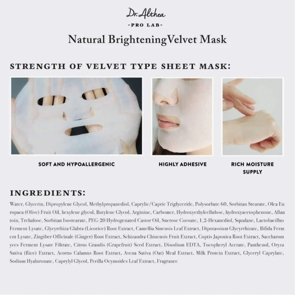 DR ALTHEA NATURAL BRIGHTENING VELVET MASK(6PCS) - Picture 4 of 6